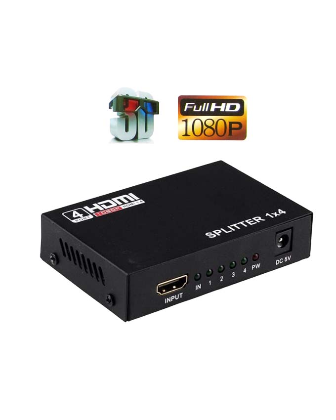 HDMI Splitter 1x4 4Port, 1080P & 3D VER 1.4